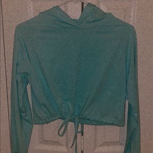Blue cropped hoodie